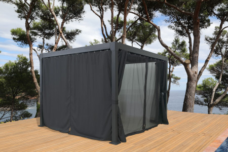 LOT DE RIDEAUX   MOUSTIQUAIRE POUR TONNELLE FUSAIN 300X300